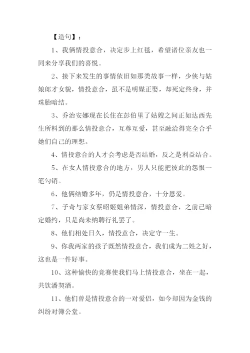 情投意合的意思.docx
