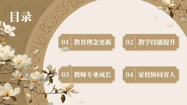 棕色中国风教师培训会PPT模板