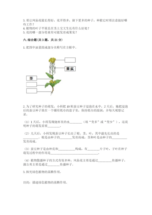 科学四年级下册第一单元植物的生长变化测试卷及完整答案【易错题】.docx
