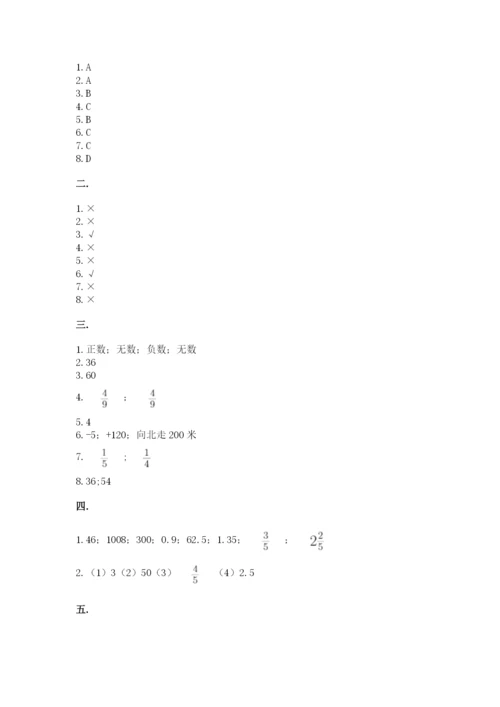 人教版数学小升初模拟试卷及完整答案【易错题】.docx