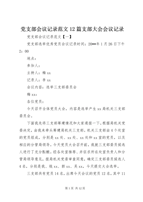 党支部会议记录范文12篇支部大会会议记录.docx