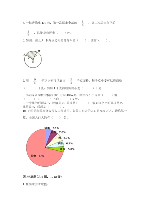 2022六年级上册数学期末测试卷及完整答案（全国通用）.docx