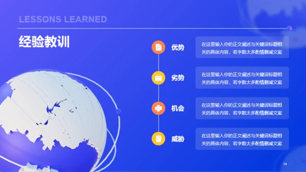 蓝色创意酷炫3D工作总结PPT
