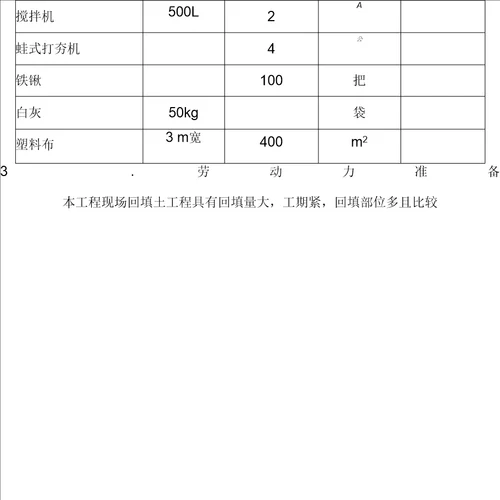 基础回填土施工方案