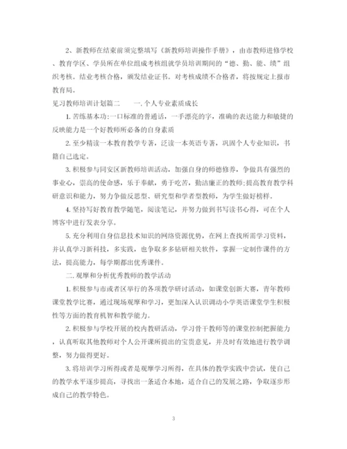 精编之见习教师培训计划书.docx