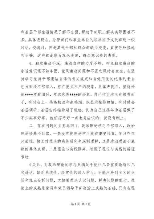 党的群众路线教育实践活动班子成员自我剖析材料.docx