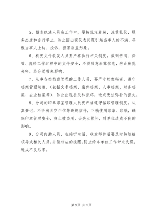 质监分局岗位廉政风险防范预案 (2).docx