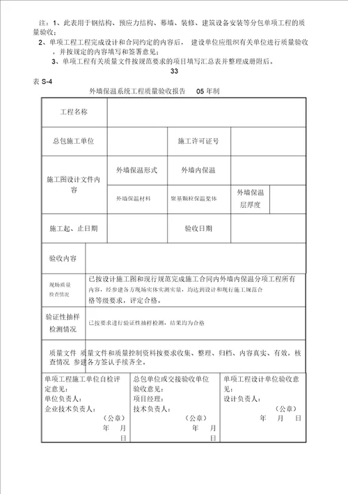 验收报告黄表填写好的样本