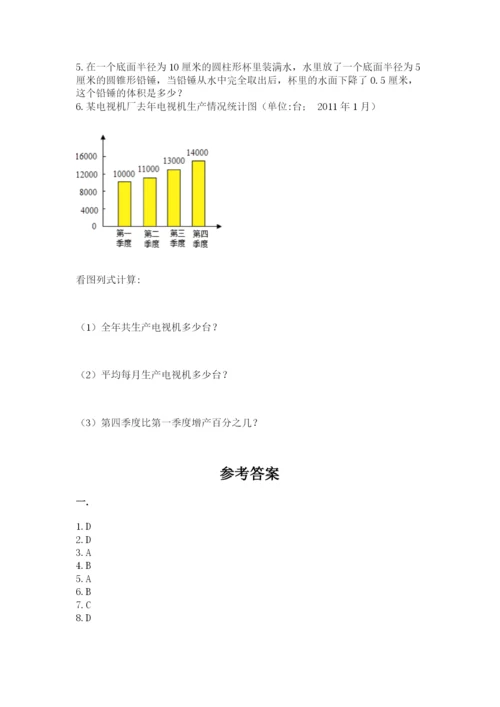 小学六年级下册数学摸底考试题【考点梳理】.docx