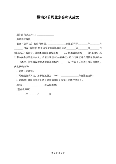 撤销分公司股东会决议范文.docx