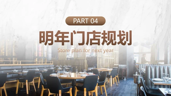 豪华餐饮门店年终汇报总结PPT模板