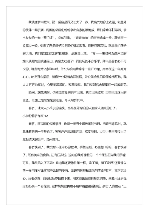 小学盼春节作文