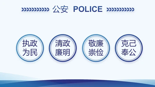 蓝色公安局工作汇报动态PPT模板