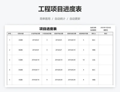 工程项目进度表