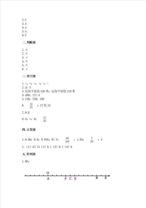 小学六年级下册数学期末测试卷附答案综合题