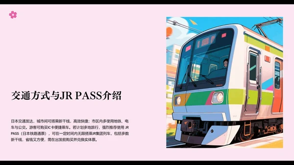 日式漫画风日本旅行攻略PPT模板
