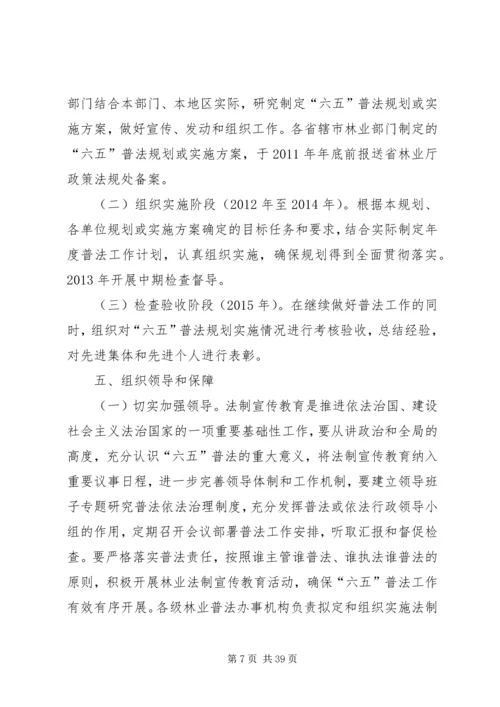 省林业系统法制宣传教育第六个五年规划.docx