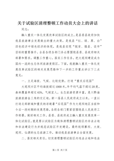 关于试验区清理整顿工作动员大会上的讲话.docx