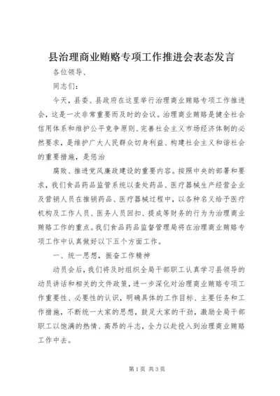 县治理商业贿赂专项工作推进会表态发言 (3).docx