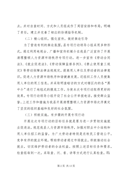 人力资源市场秩序整顿经验交流.docx