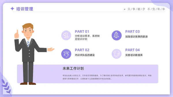 紫色时尚商务人力资源年终工作总结工作计划PPT