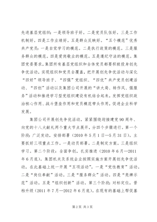 集团公司党委创先争优实施方案.docx