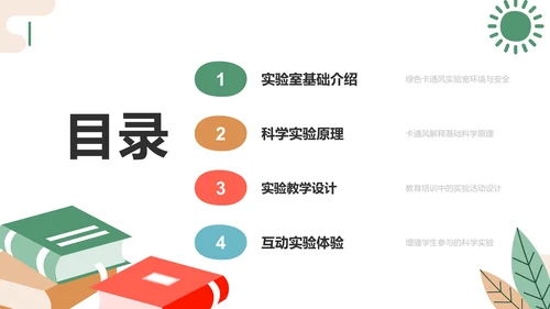 绿色卡通风科学实验PPT