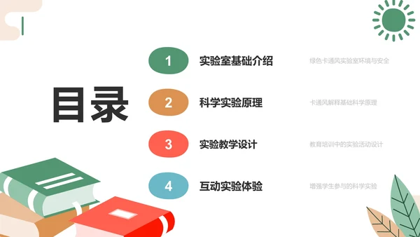 绿色卡通风科学实验PPT