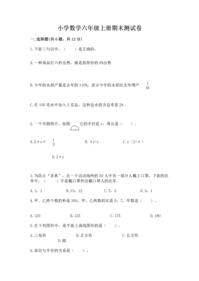 小学数学六年级上册期末测试卷（预热题）word版.docx