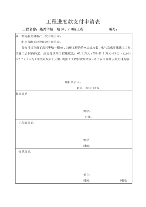 工程进度款支付申请表.docx