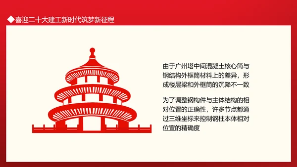 建工新时代筑梦新征程通用PPT党课模板