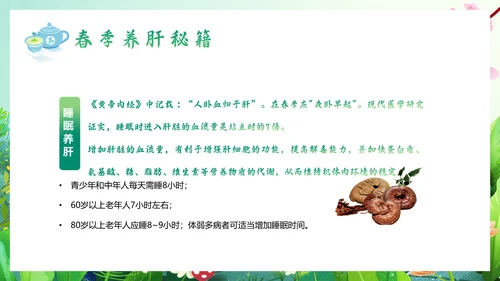 春暖花开春季养生，养肝通用PPT模板