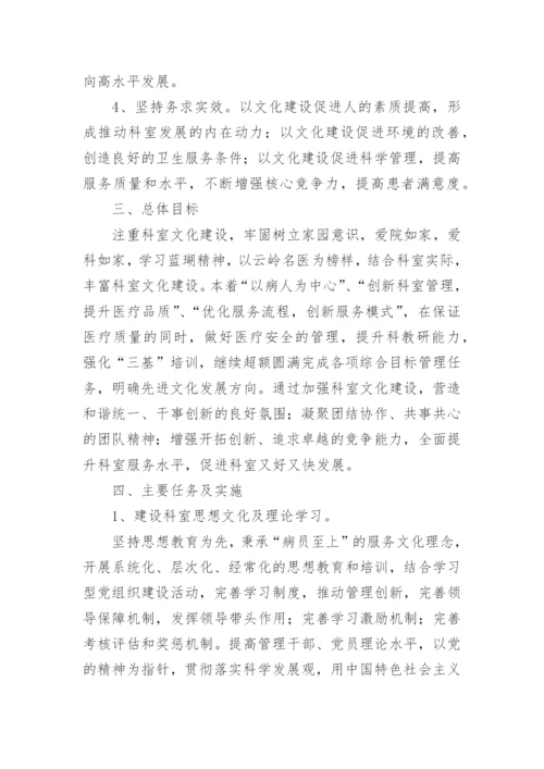 科室文化建设实施方案.docx