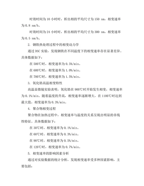 物质相变的动力学过程研究