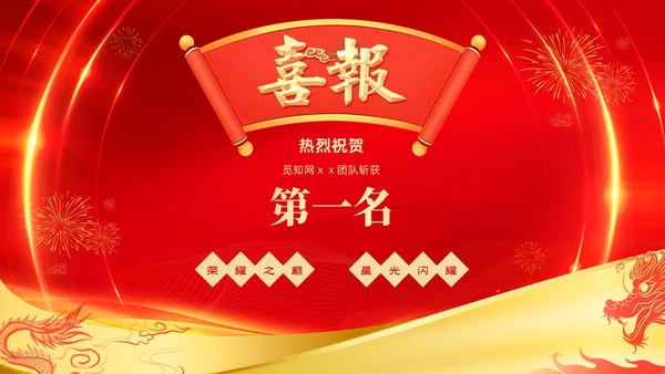 红色喜庆大气企业销售战报喜报捷报贺报PPT