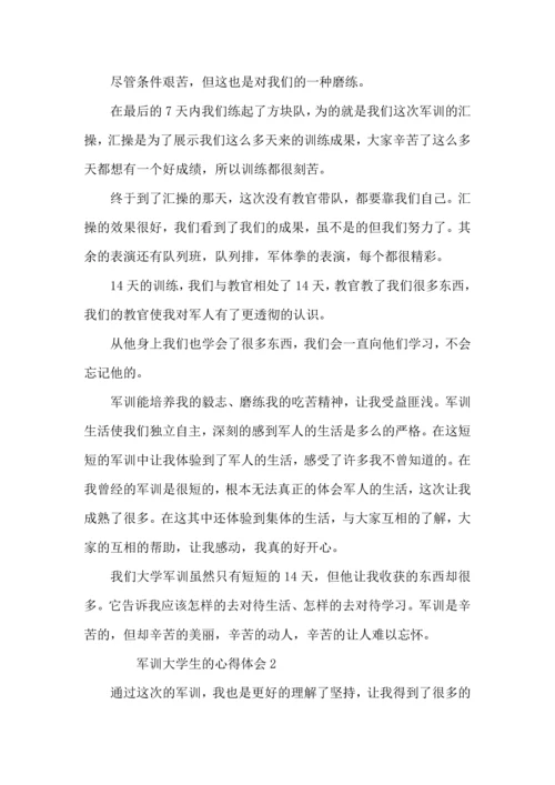 军训大学生的心得体会范文（5篇）.docx
