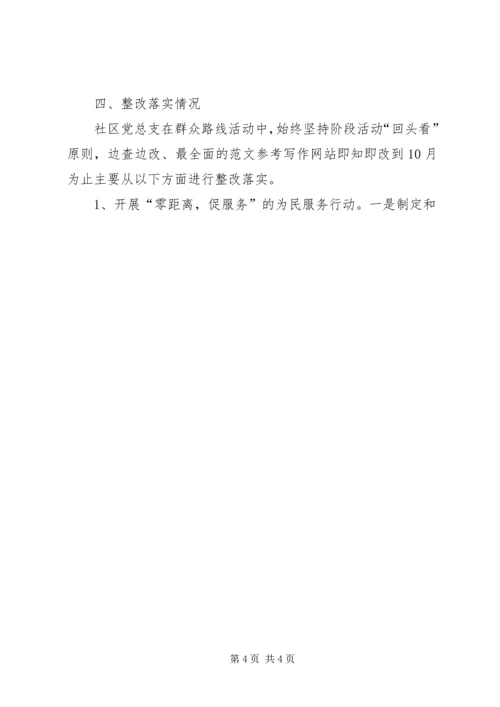 党的群众路线专项整治和建章立制情况自查报告.docx