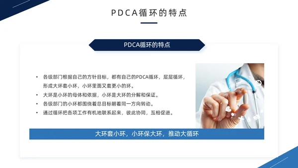 蓝色商务风PDCA循环工作方法培训PPT模板pdca