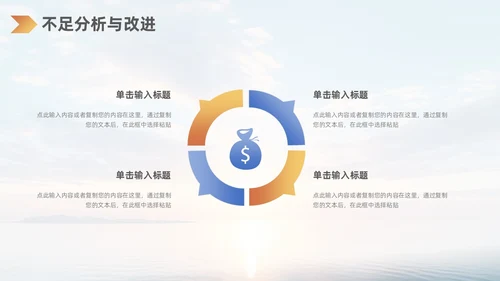 蓝橙渐变日出励志风工作总结汇报PPT模板
