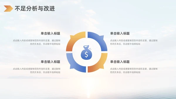 蓝橙渐变日出励志风工作总结汇报PPT模板