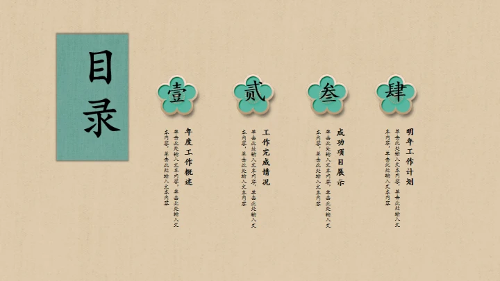 绿色中国风商务年终总结汇报通用PPT模板