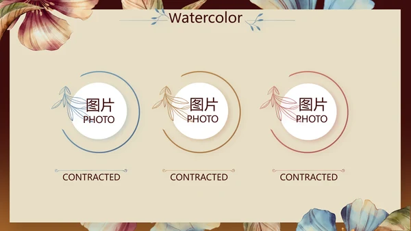 手绘水彩风纯棉家纺产品介绍动态PPT模板