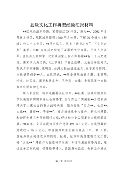 县级文化工作典型经验汇报材料 (2).docx