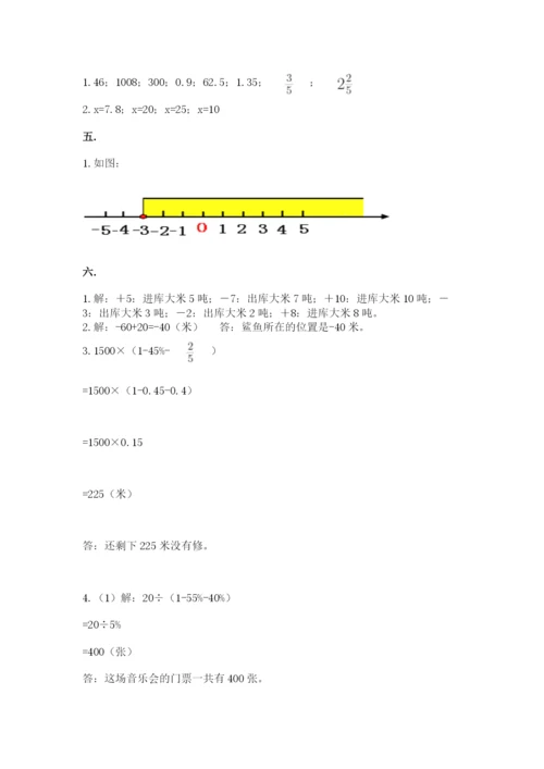 河南省【小升初】2023年小升初数学试卷（基础题）.docx