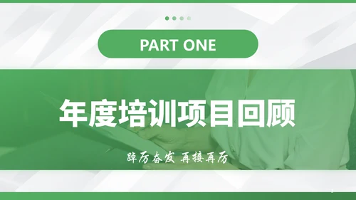 绿色商务风培训部门年终总结PPT模板