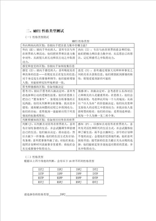 职业生涯课程参考资料1