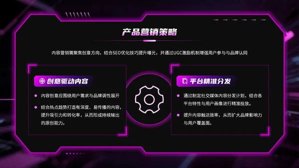 蓝紫双色科技风科技产品线上营销方案PPT模板