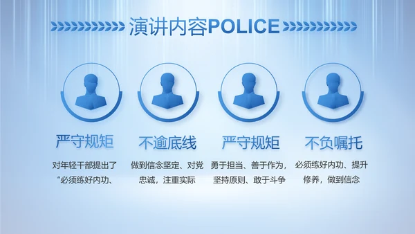 蓝色大气公安警察工作总结计划PPT