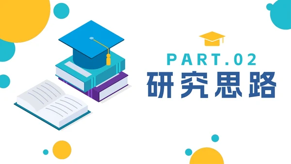 扁平简约波点毕业论文答辩开题PPT模板