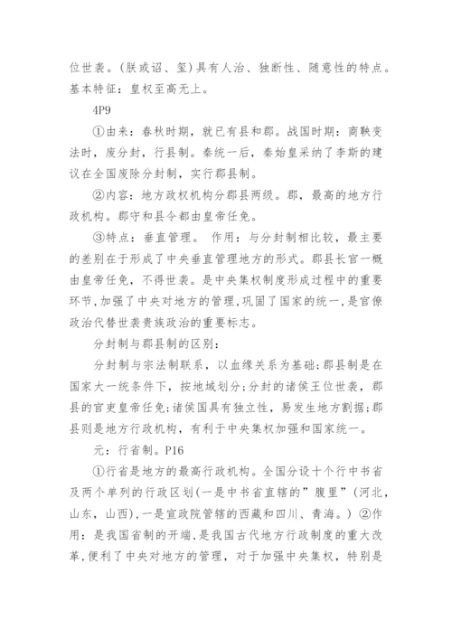 高一上必修一历史知识点总结.docx